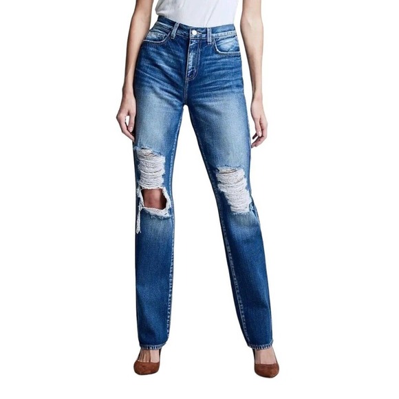 L'AGENCE Denim - L'Agence Rockie Denim High Rise Destroyed Cigarette Leg Jeans 28 Newberry Wash